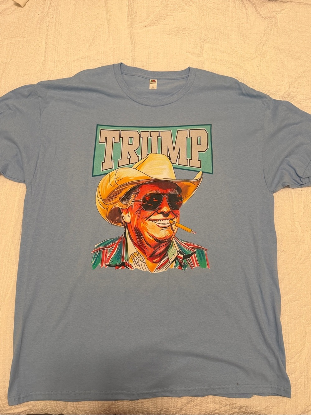 Light Blue Graphic Short-Sleeve Men's T-Shirt - Trump Print - bundle & save!